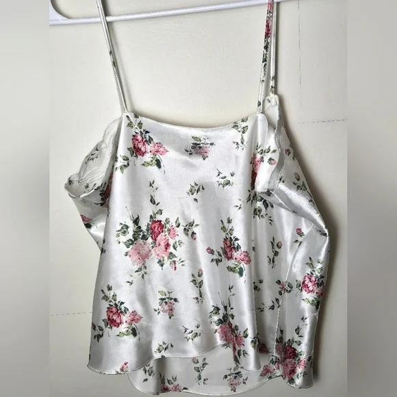Women's Vintage 90's Victoria's Secret Floral Satin Cami Top, Size Medium - Picture 3 of 4